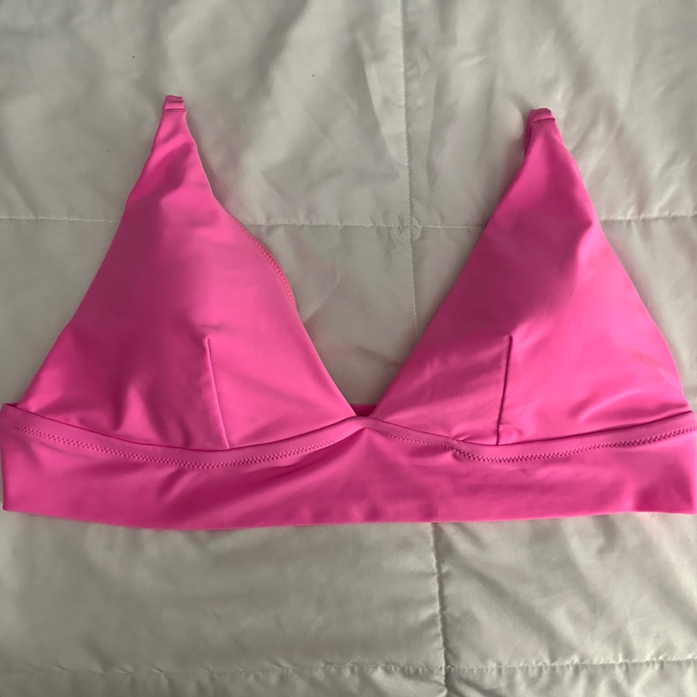 Aerie Bright Pink Triangle Bikini Top